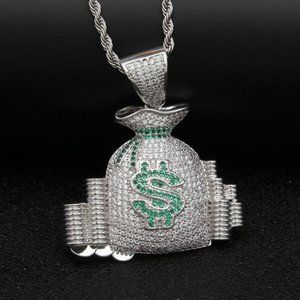 " HOST PICK "Cubic Zircon Money Bag Iced Out Pendant